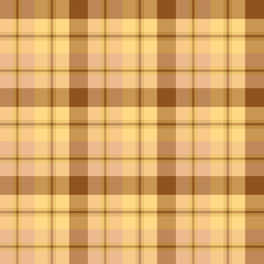 Seamless pattern in fine autumn brown and yellow colors for plaid, fabric, textile, clothes, tablecloth and other things. Vector image.