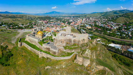 Fototapeta na wymiar panoramic view of Rabati Castle is a medieval castle in Akhaltsikhe, south Georgia. It is built in the 13-th century.