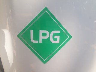green diamond LPG liquid propane gas sticker.