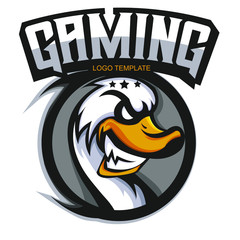 E-sports team logo template with Duck vector illustration