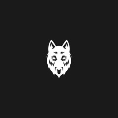 Wolf Abstract template logo design. simple flat style.