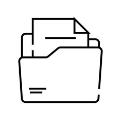 Folder line icon, concept sign, outline vector illustration, linear symbol.