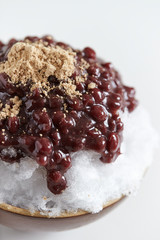 Sweet red beans shaved ice with kinako powder 