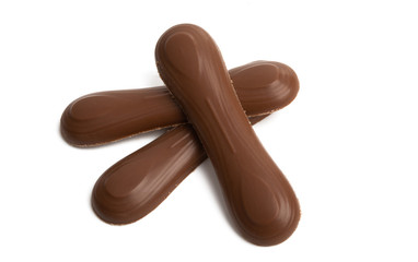 chocolate sticks isolated