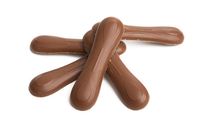 chocolate sticks isolated