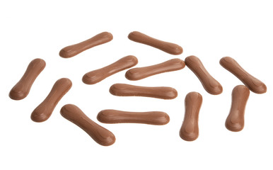 chocolate sticks isolated