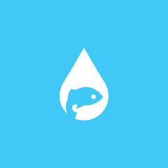 Water Fish logo Icon template design in Vector illustration 