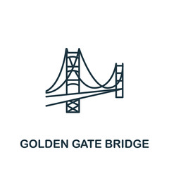 Golden Gate Bridge icon from usa collection. Simple line Golden Gate Bridge icon for templates, web design and infographics