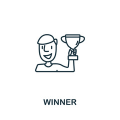 Winner icon from success collection. Simple line element Winner symbol for templates, web design and infographics