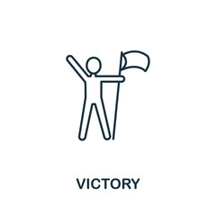 Victory icon from success collection. Simple line element Victory symbol for templates, web design and infographics