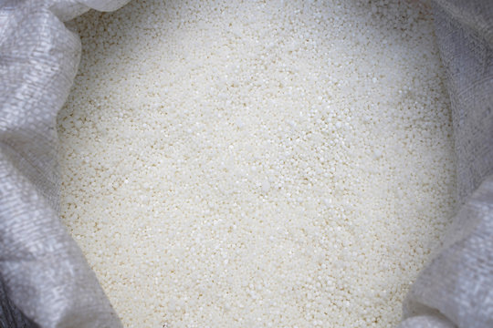 Mineral fertilizer nitrate (saltpeter). Fertilization of plants, soil with nitrogen, phosphorus, potassium fertilizer	
