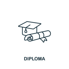Diploma icon from success collection. Simple line element Diploma symbol for templates, web design and infographics