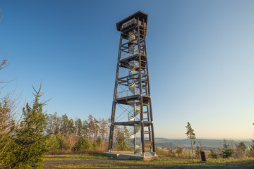 Babka, fairly new lookout tower close to Zruc nad Sazavou Czech Republic. Sunny evening.