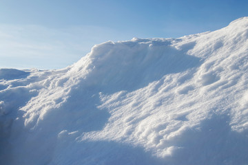 Snowdrift. Snow drift. Applied wind a large pile of snow during blizzards and snow falls.