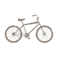 Retro old vintage brown bicycle silhouette