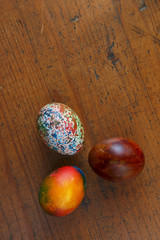 Beautiful eggs dyed on Easter morning.