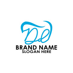 logo letter dd with dental vector design