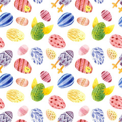 seamless pattern with colored easter eggs