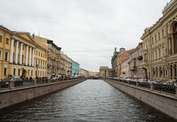 Naklejka na ściany i meble Griboedov Canal Embankment in St. Petersburg, Russia.