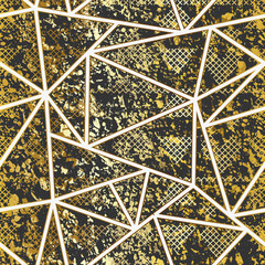 Gold grunge triangle pattern
