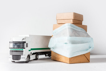 Coronavirus nCoV Chinese infection Danger business of trucking, delivering cargo around world car...