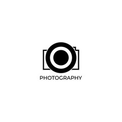 Photography Logo Design Vector Template. Minimalist, Simple, Modern, Camera, Lens, Focus.