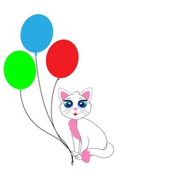 cute cat illustration vector nursery decor