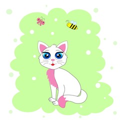 cute cat illustration vector nursery decor