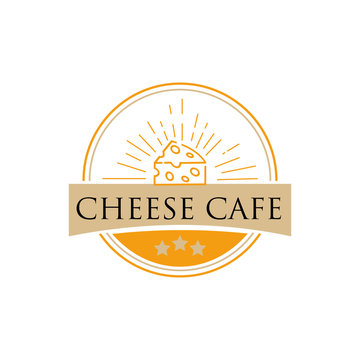 logo cheese cafe vector design