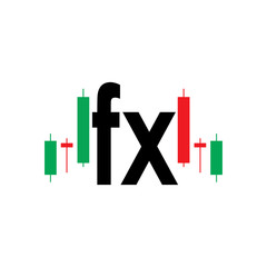 logo letter fx candel trading vector design