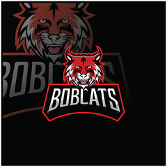 bobcat lynx predator carnivore mammal wildcats rufus esport gaming mascot logo vector illustration