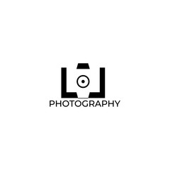 Photography Logo Design Vector Template. Minimalist, Simple, Modern, Camera, Lens, Focus.