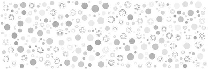 Black white dot circle pattern wide banner background