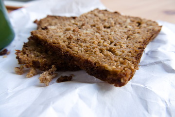 Grain loaves next to each other on white crumpled paper