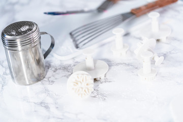 Fondant snowflake shapes