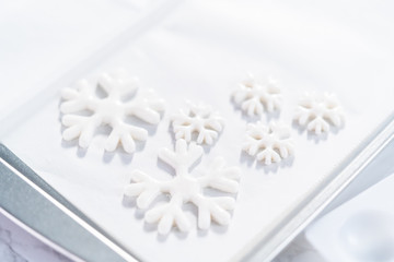 Fondant snowflake shapes