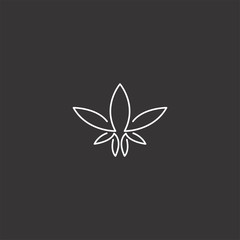 Cannabis logo Icon template design in Vector illustration .