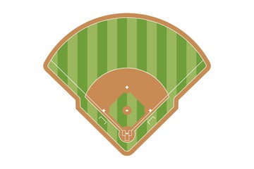 Baseball field icon. Flat striped baseball field vector illustration for web design isolated on white background.