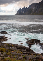 crashing waves at Senja, Norway