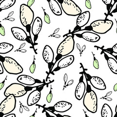 Cute flower pattern. Vector illustration drawn by hand for children's clothing, poster, textile, fabric, cover, wrapping paper. Scandinavian style.