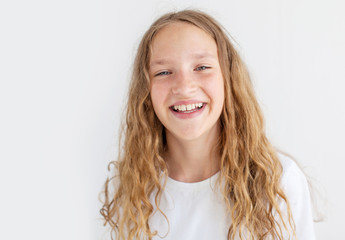 Portrait smiling young girl teen