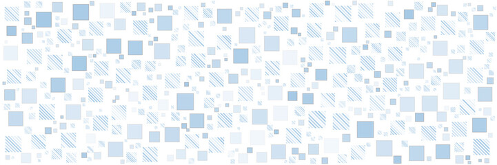 Blue square pattern background for wide banner