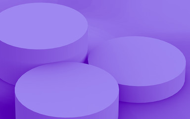 3d purple violet cylinder podium minimal studio background. Abstract 3d geometric shape object illustration render. Display for cosmetic perfume fashion product.