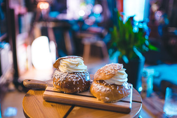 traditional finnish laskiaispulla - bun