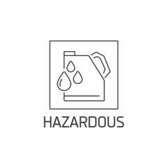 Vector logo, badge and icon for hazardous waste. Toxic product sign design. Symbol of sorting garbages.