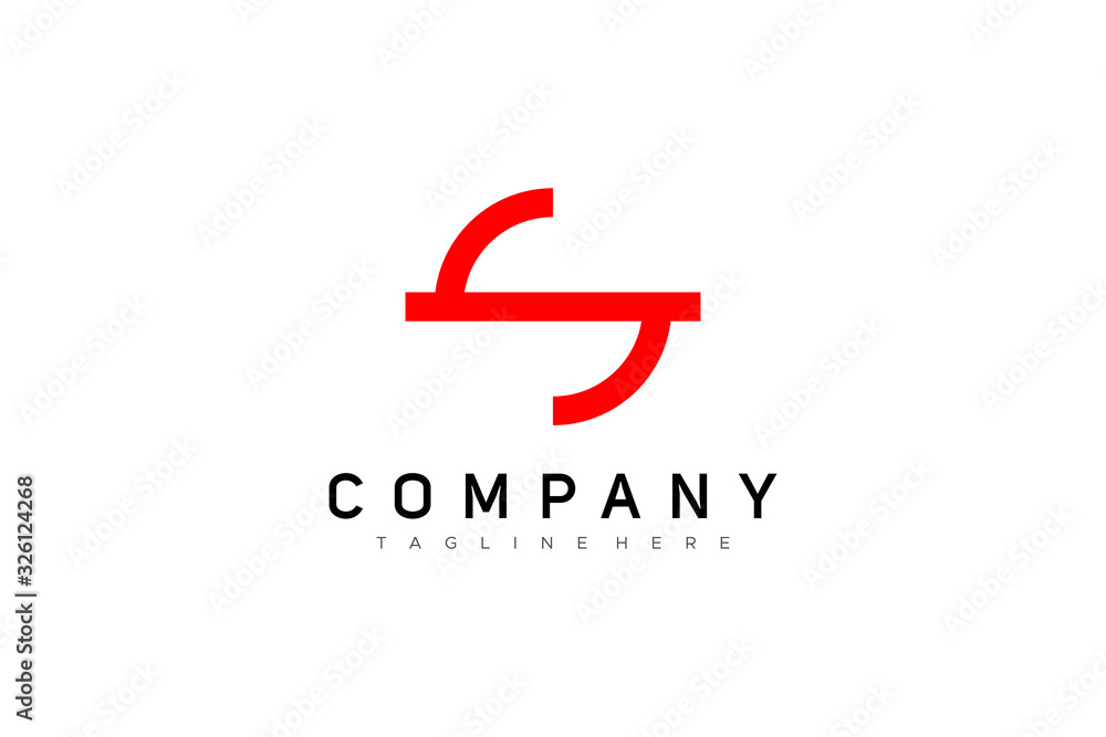 Poster abstract initial letter s logo. flat line vector logo design template element.
