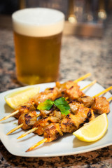 Skewers of pork typical of Spanish food