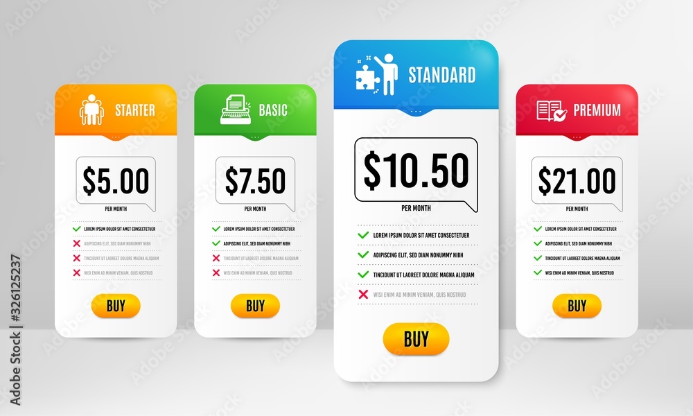 Poster approved documentation, group and typewriter icons simple set. price table template. strategy sign. 