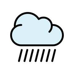 climate related rainy clouds with rain vector with editable stroke,