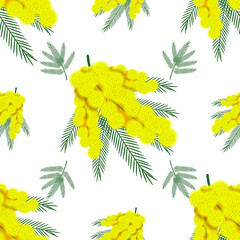 Seamless pattern - Acacia silver